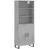 vidaXL Buffet haut Gris béton 69,5x34x180 cm Bois d'ingénierie