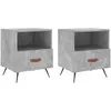 vidaXL Tables de chevet 2pcs gris béton 40x35x47,5cm bois d’ingénierie
