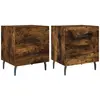 vidaXL Tables de chevet 2pcs chêne fumé 40x35x47,5cm bois d’ingénierie