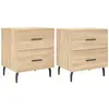vidaXL Tables de chevet 2 pcs chêne sonoma 40x35x47,5 cm