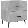 vidaXL Table de chevet gris béton 40x35x47,5 cm bois d’ingénierie