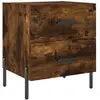 vidaXL Tables de chevet 2pcs chêne fumé 40x35x47,5cm bois d’ingénierie