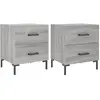 vidaXL Tables de chevet 2 pcs sonoma gris 40x35x47,5 cm