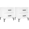vidaXL Tables de chevet 2 pcs blanc brillant 40x35x47,5 cm