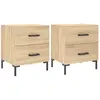 vidaXL Tables de chevet 2 pcs chêne sonoma 40x35x47,5 cm