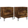 vidaXL Tables de chevet 2pcs chêne fumé 40x35x47,5cm bois d’ingénierie