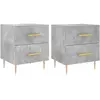 vidaXL Tables de chevet 2pcs gris béton 40x35x47,5cm bois d’ingénierie