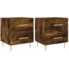 vidaXL Tables de chevet 2pcs chêne fumé 40x35x47,5cm bois d’ingénierie