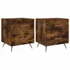 vidaXL Tables de chevet 2pcs chêne fumé 40x35x47,5cm bois d’ingénierie