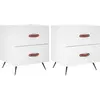 vidaXL Tables de chevet 2 pcs blanc 40x35x47,5 cm bois d’ingénierie
