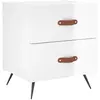 vidaXL Table de chevet blanc brillant 40x35x47,5 cm bois d’ingénierie
