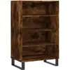 vidaXL Buffet haut chêne fumé 57x35x90 cm bois d'ingénierie