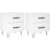 vidaXL Tables de chevet 2 pcs blanc 40x35x47,5 cm bois d’ingénierie