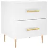 vidaXL Vidaxl Table De Chevet Blanc 40x35x47,5 Cm Bois D?Ingénierie