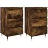 vidaXL Tables de chevet 2 pcs chêne fumé 40x35x69 cm bois ingénierie