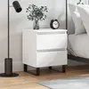 vidaXL Vidaxl Table De Chevet Blanc 40x35x50 Cm Bois D?Ingénierie