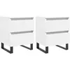 vidaXL Tables de chevet 2 pcs blanc 40x35x50 cm bois d’ingénierie