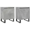 vidaXL Tables de chevet 2 pcs gris béton 40x30x50 cm bois d'ingénierie