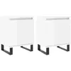 vidaXL Tables de chevet 2pcs blanc brillant 40x30x50cm bois ingénierie