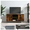 vidaXL Meuble TV chêne fumé 104x35x50 cm bois d'ingénierie