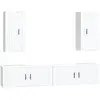 vidaXL Ensemble de meubles TV 4 pcs Blanc Bois d'ingénierie