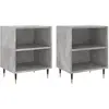 vidaXL Tables de chevet 2 pcs gris béton 40x30x50 cm bois d'ingénierie