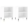 vidaXL Tables de chevet 2pcs blanc brillant 40x30x50cm bois ingénierie