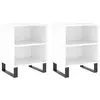 vidaXL Tables de chevet 2pcs blanc brillant 40x30x50cm bois ingénierie