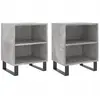 vidaXL Tables de chevet 2 pcs gris béton 40x30x50 cm bois d'ingénierie