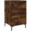 vidaXL Table de chevet chêne fumé 40x40x66 cm bois d'ingénierie