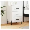 vidaXL Table de chevet blanc 40x40x66 cm bois d'ingénierie