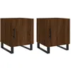 vidaXL Tables de chevet 2pcs chêne marron 40x40x50cm bois d'ingénierie