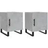 vidaXL Tables de chevet 2 pcs gris béton 40x40x50 cm bois d’ingénierie