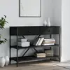 vidaXL Table console avec tiroirs et étagères noir bois d'ingénierie