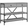 vidaXL Table console avec tiroirs et étagères gris bois d'ingénierie