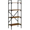 vidaXL Bibliothèque à 4 niveaux chêne fumé 56x31,5x138,5 cm