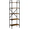 vidaXL Bibliothèque à 5 niveaux chêne fumé 56x31,5x174 cm