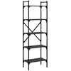 vidaXL Bibliothèque à 5 niveaux noir 56x31,5x174 cm bois d'ingénierie