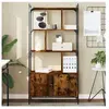 vidaXL Bibliothèque avec portes chêne fumé 76,5x30x154,5 cm