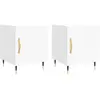 vidaXL Tables de chevet 2 pcs blanc 40x40x50 cm bois d’ingénierie