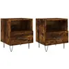 vidaXL Tables de chevet 2pcs chêne fumé 40x35x47,5cm bois d’ingénierie