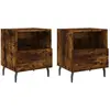vidaXL Tables de chevet 2pcs chêne fumé 40x35x47,5cm bois d’ingénierie