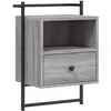 vidaXL Table de chevet murale sonoma gris 40x30x61cm bois d'ingénierie