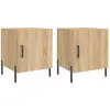 vidaXL Tables de chevet 2 pcs chêne sonoma 40x40x50 cm bois ingénierie
