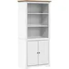 vidaXL Bibliothèque BODO blanc and marron 80x40x172cm bois massif pin