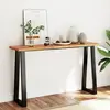 vidaXL Table console à live edge 140x40x80 cm bois d'acacia solide