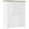 vidaXL Garde-robe BODO blanc marron 146x53,5x173 cm bois massif de pin