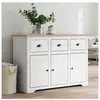 vidaXL Buffet BODO blanc et marron 115x43x79,5 cm bois massif de pin