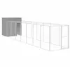 vidaXL Niche pour chien avec cour gris clair 165x863x181 cm