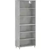 vidaXL Buffet gris béton 69,5x32,5x180 cm bois d'ingénierie